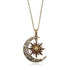Retro Crescent Moon & Sun Necklace - Floral Fawna