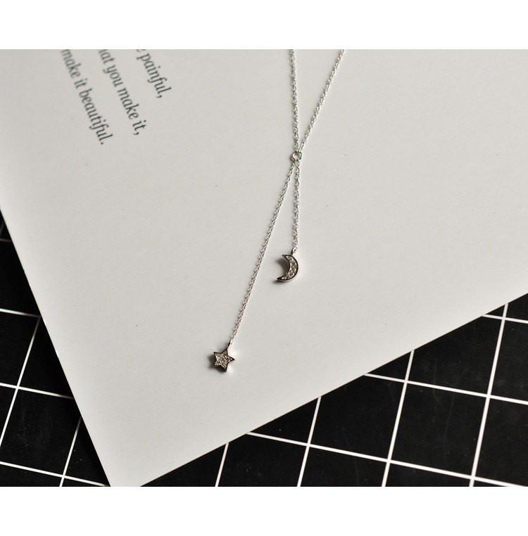 Star & Moon Tassel Sterling Silver Necklace - Floral Fawna