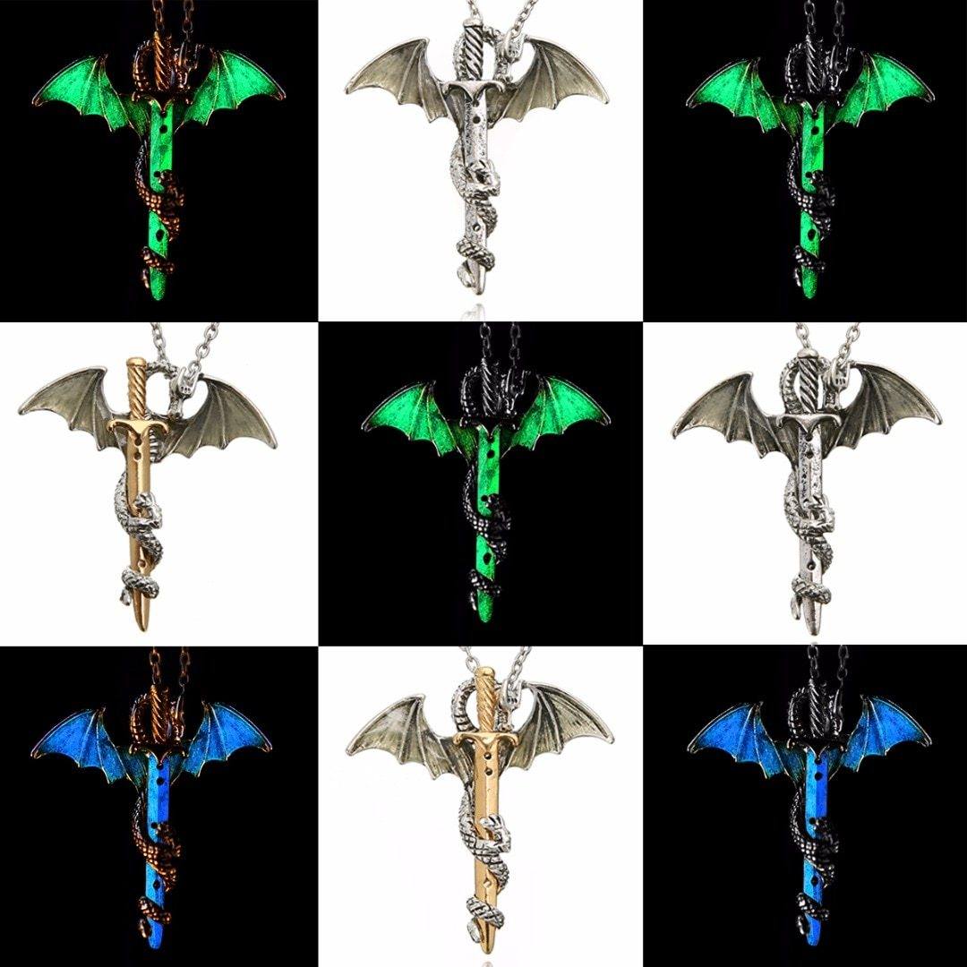 The Dragon Warrior Glow In The Dark Necklace - Floral Fawna