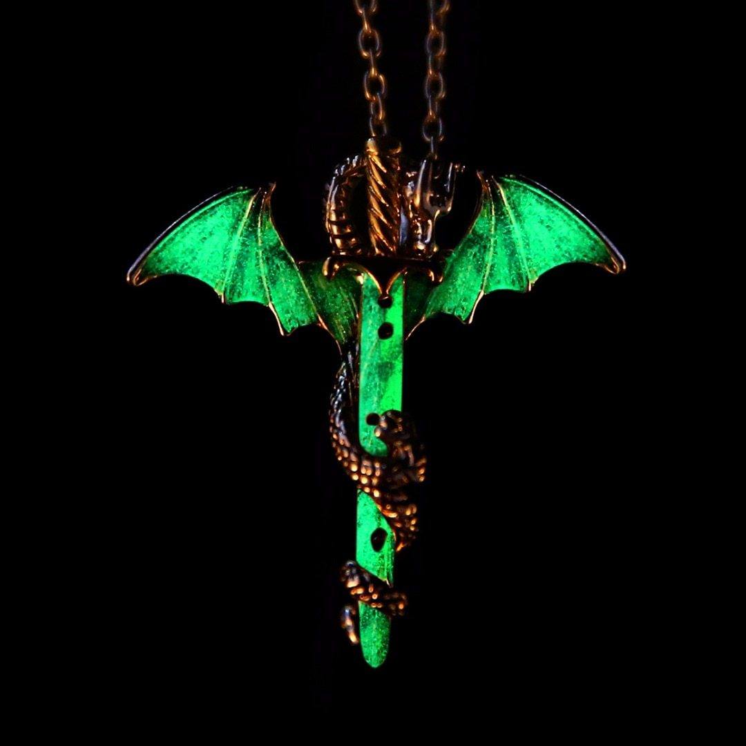 The Dragon Warrior Glow In The Dark Necklace - Floral Fawna