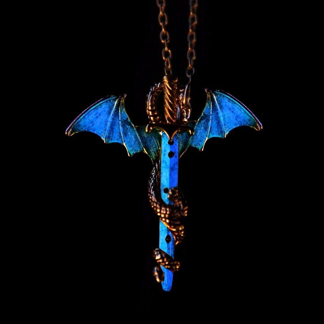 The Dragon Warrior Glow In The Dark Necklace - Floral Fawna