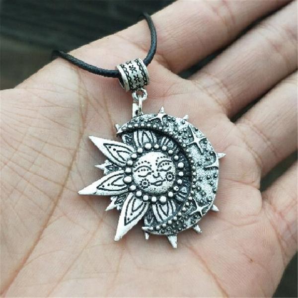The Majestic Sun and Moon Necklace - Floral Fawna