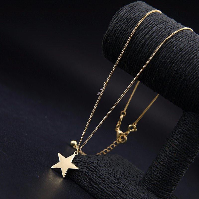 Three Layers Stars & Moon Necklace - Floral Fawna
