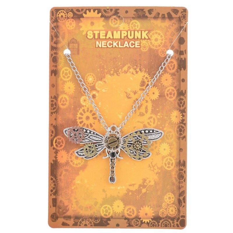 Steampunk Dragonfly Necklace - Floral Fawna