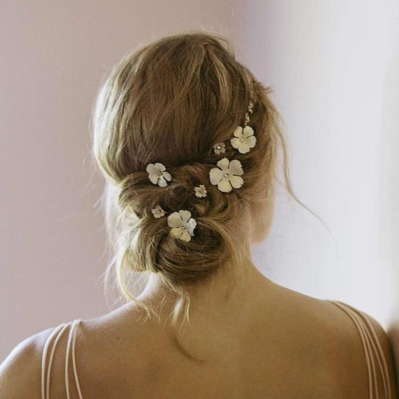 Flowers & Pearls Hair Pin Set - Floral Fawna