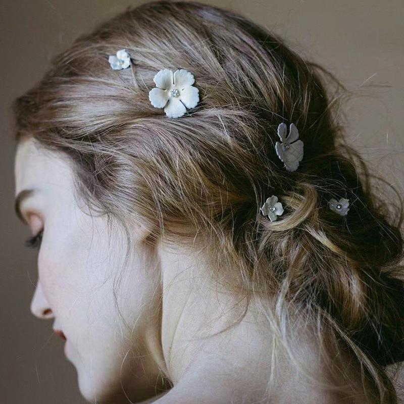 Flowers & Pearls Hair Pin Set - Floral Fawna
