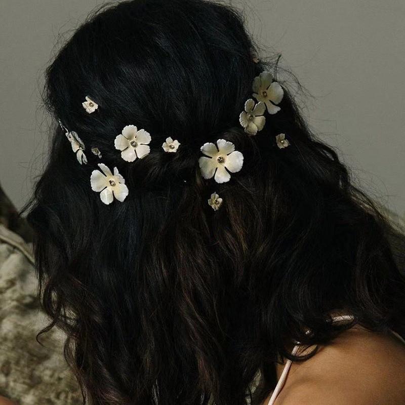 Flowers & Pearls Hair Pin Set - Floral Fawna
