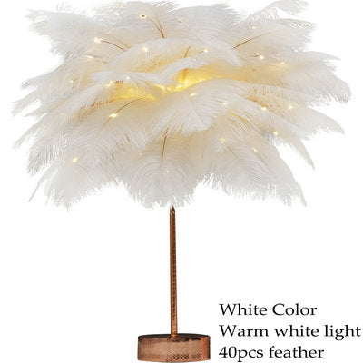 Stunning Feather Lampshade - Floral Fawna