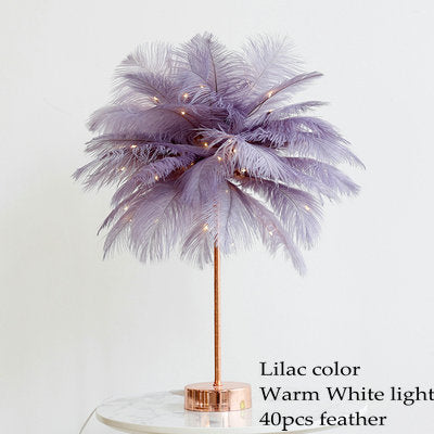 Stunning Feather Lampshade - Floral Fawna