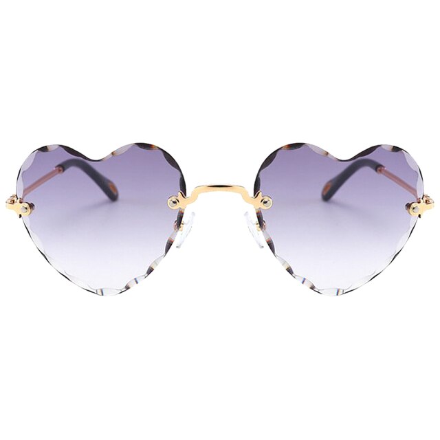 Heart Shaped Rimless Sunglasses - Floral Fawna