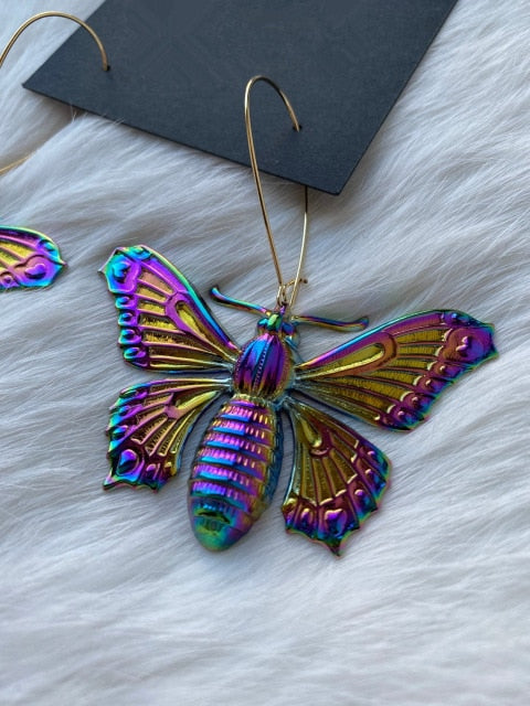 Holographic Animal Earrings - Floral Fawna