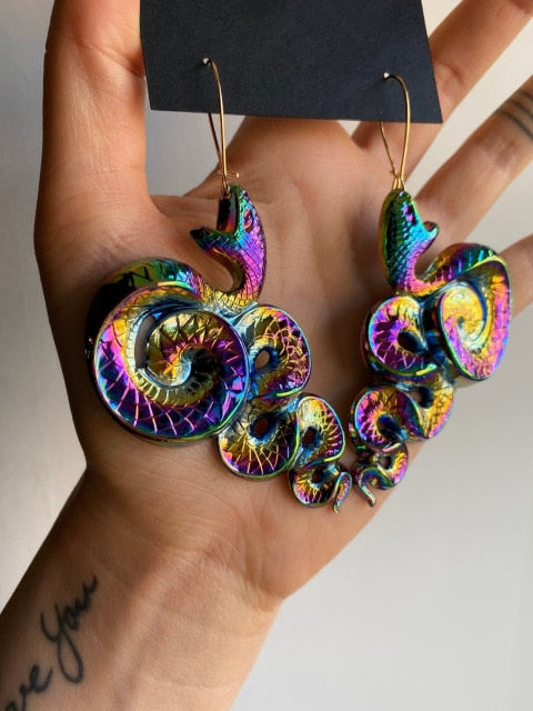 Holographic Animal Earrings - Floral Fawna