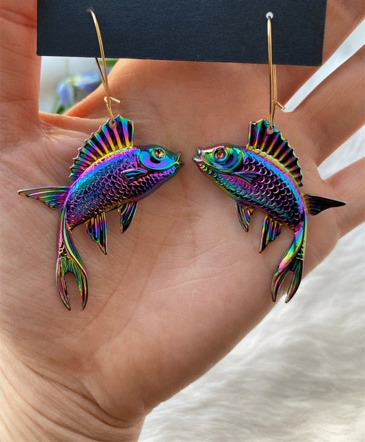 Holographic Animal Earrings - Floral Fawna