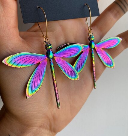 Holographic Animal Earrings - Floral Fawna