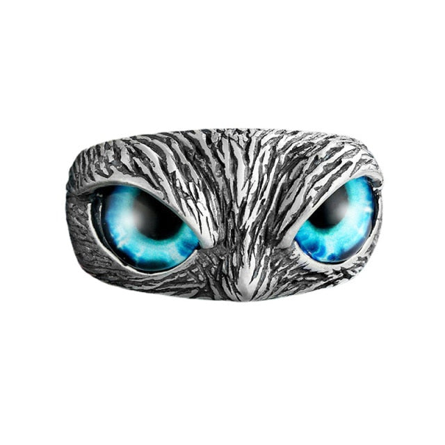 Beautiful Blue Eyes Owl Ring - Floral Fawna