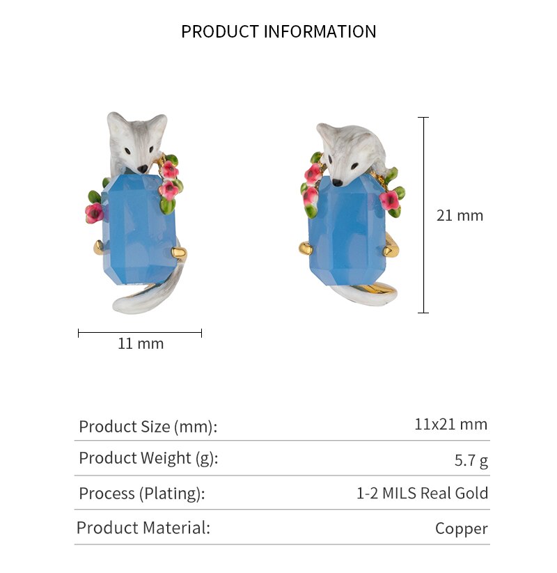 Floral Fox Earrings & Necklace Set - Floral Fawna
