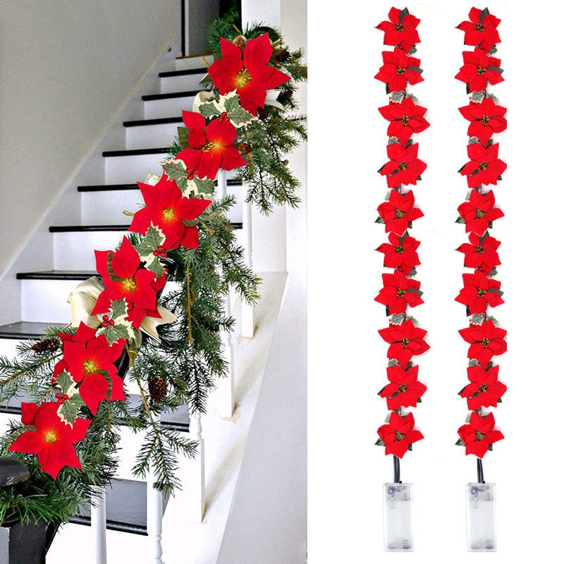 LED Christmas Holly & Amaryllis Flowers - Floral Fawna