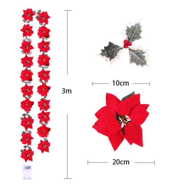 LED Christmas Holly & Amaryllis Flowers - Floral Fawna