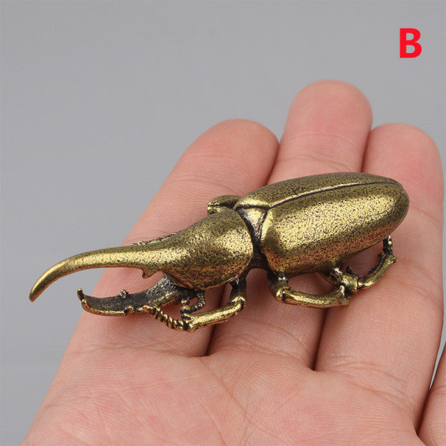 Brass Beetle Ornaments - Floral Fawna