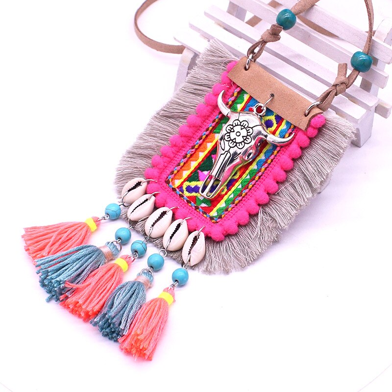Colourful Shell Tassel Necklace - Floral Fawna