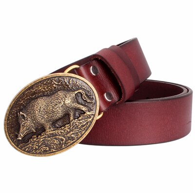 Leather Wild Boar Belt - Floral Fawna