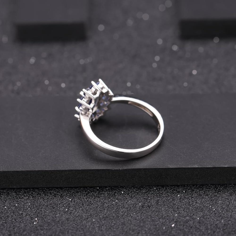 Blue Sapphire Silver Ring - Floral Fawna