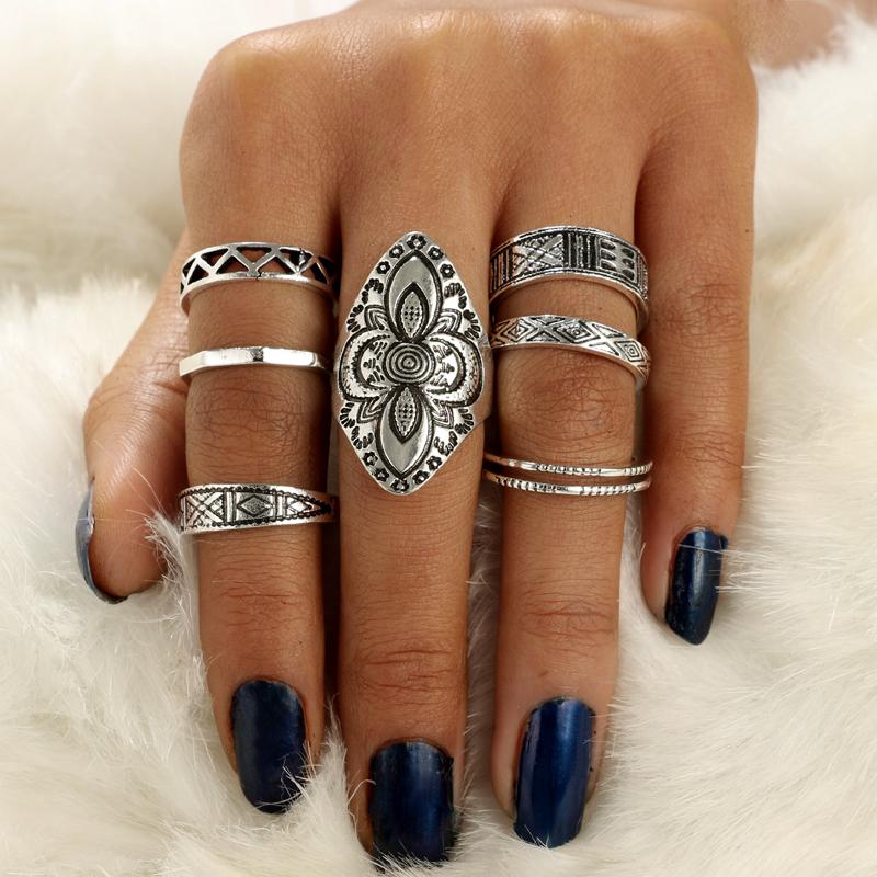 Boho Chic Ring Set Floral Fawna