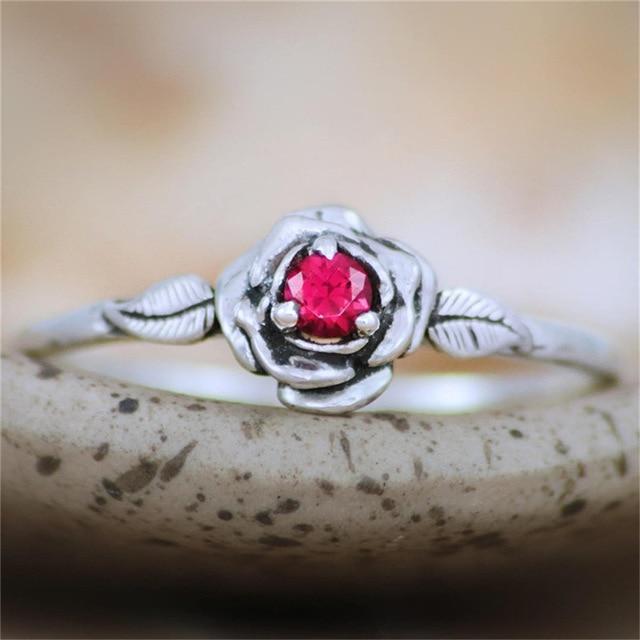 Colorful Crystal Rose Ring - Floral Fawna