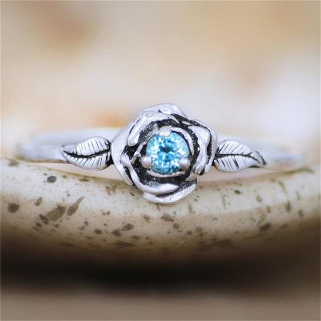 Colorful Crystal Rose Ring - Floral Fawna