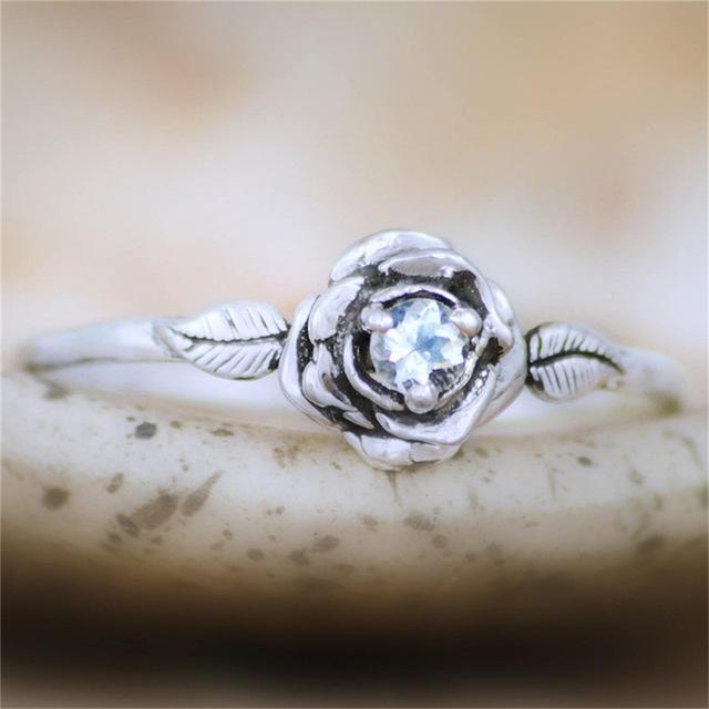 Colorful Crystal Rose Ring - Floral Fawna