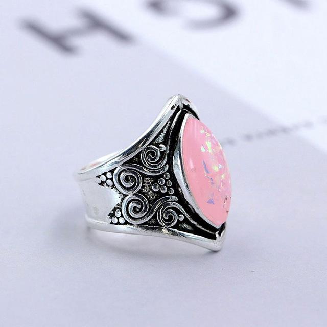 Dragon Warrior Moonstone Ring - Floral Fawna