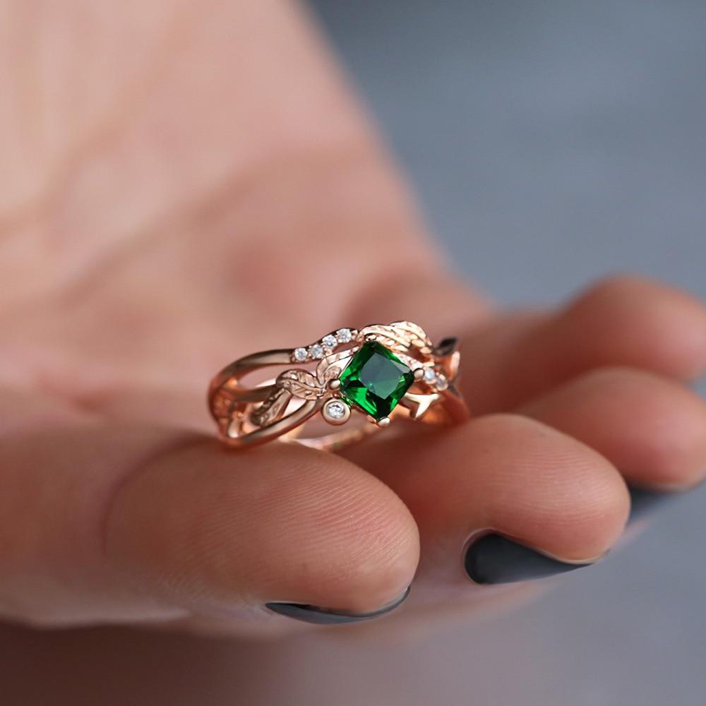 Green Forest Goddess Ring - Floral Fawna