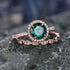 Luxury Green Crystal Ring Set - Floral Fawna