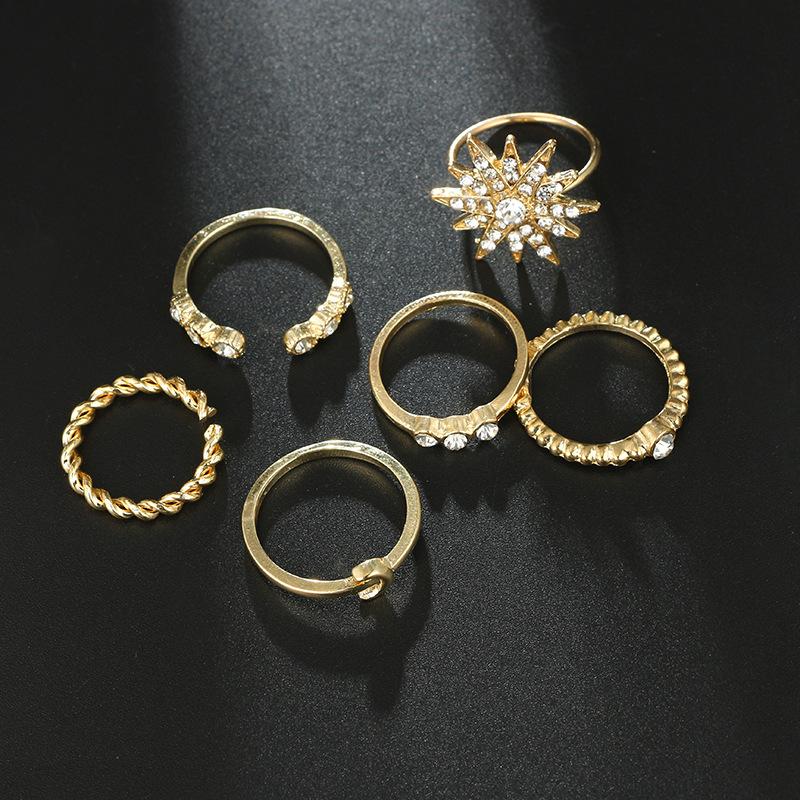 Majestic Golden Sun Ring Set - Floral Fawna