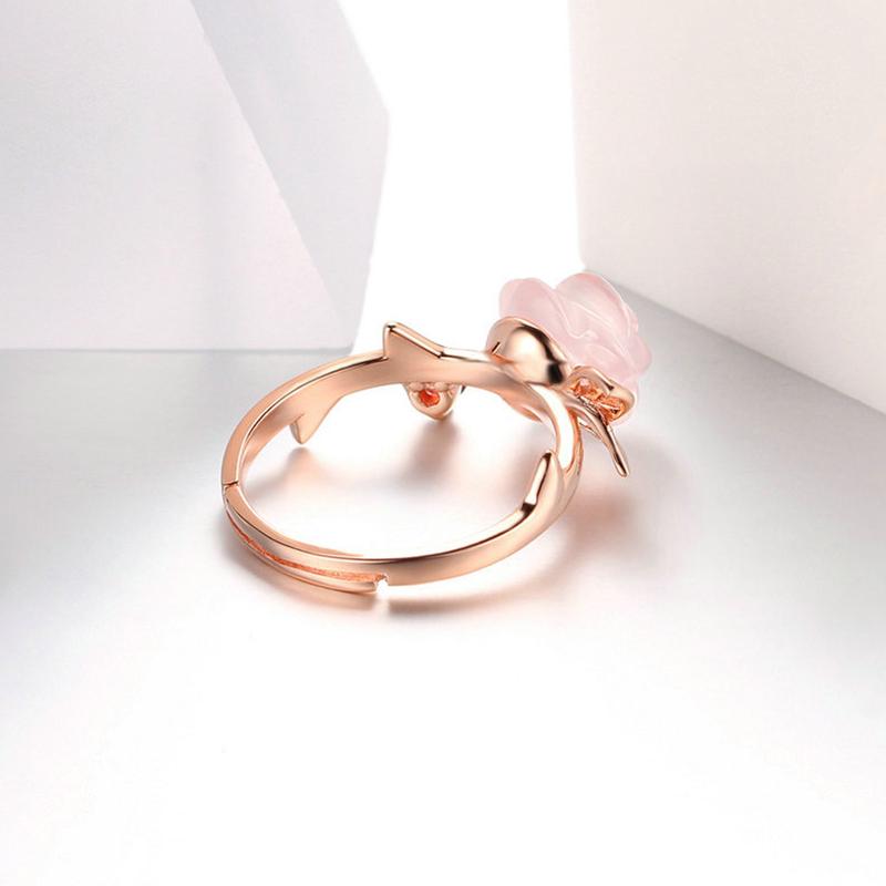 Majestic Rose Quartz & Garnet Ring - Floral Fawna