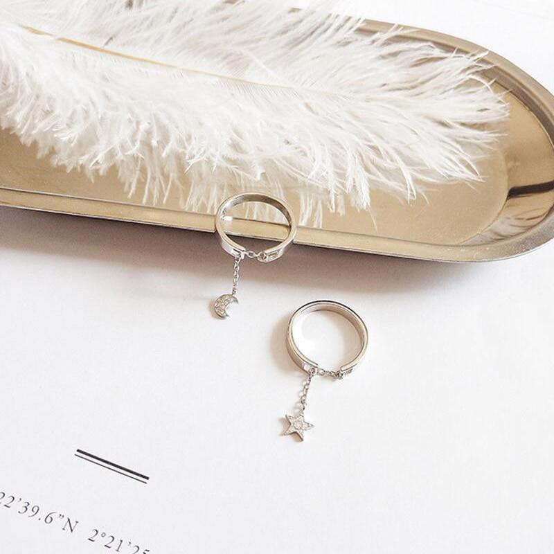 Moon & Falling Star Rings - Floral Fawna