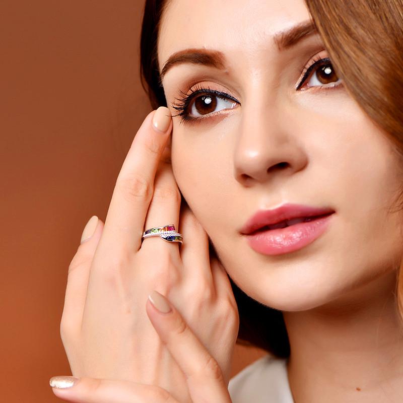 Rainbow Crystal Charms Ring - Floral Fawna