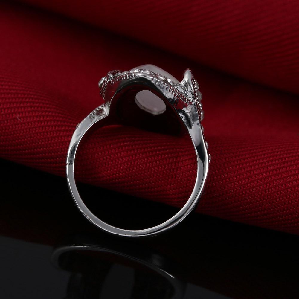 Retro Style White Moonstone Ring - Floral Fawna