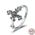 Rose Cross Sterling Silver Ring - Floral Fawna