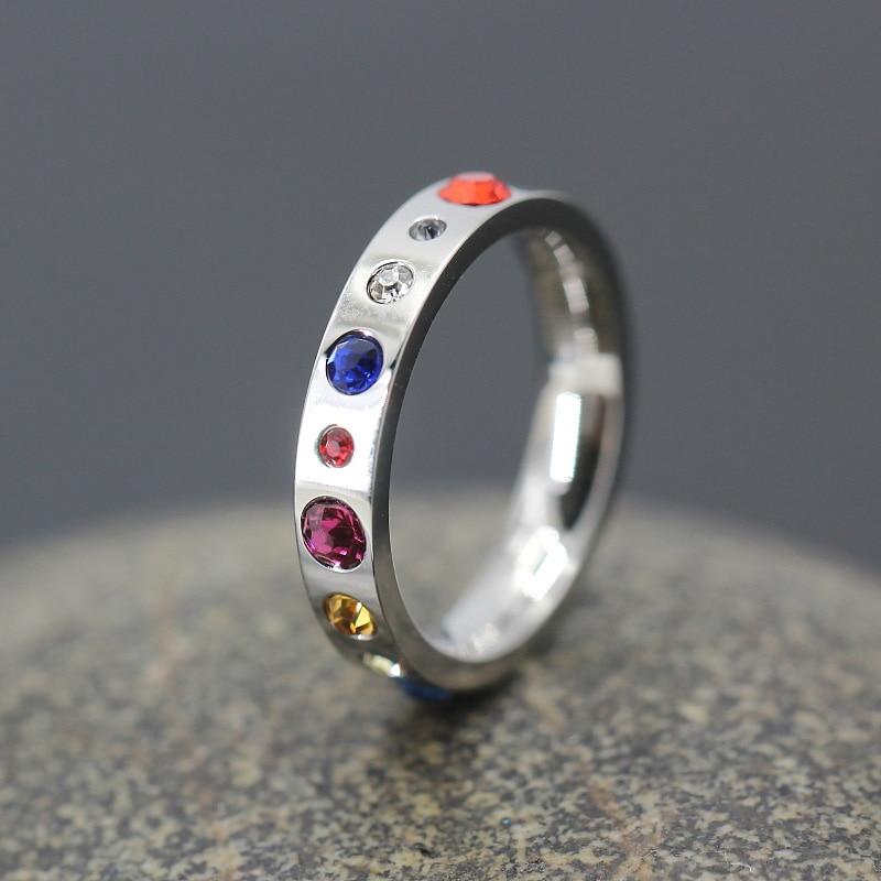 Solar System Titanium Steel Ring - Floral Fawna
