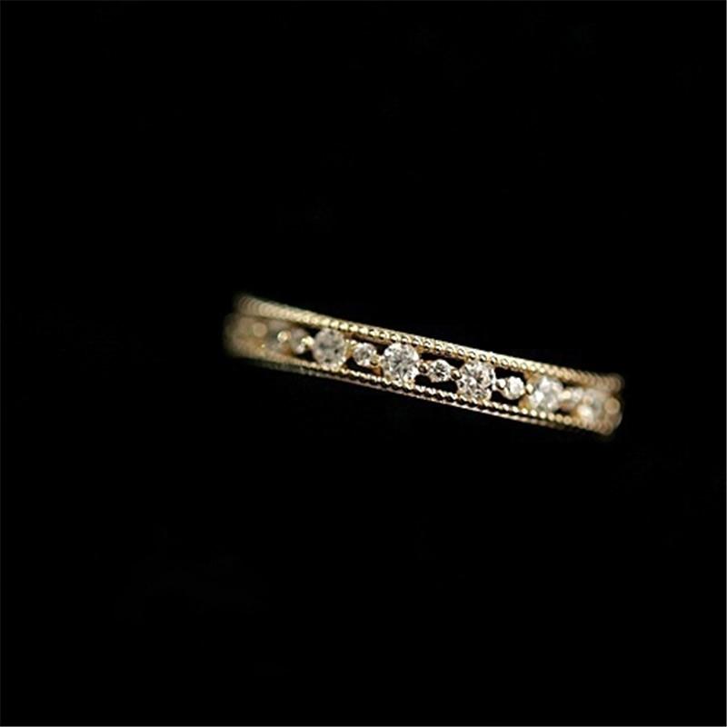 Sparkling Minimalist Crystal Ring - Floral Fawna