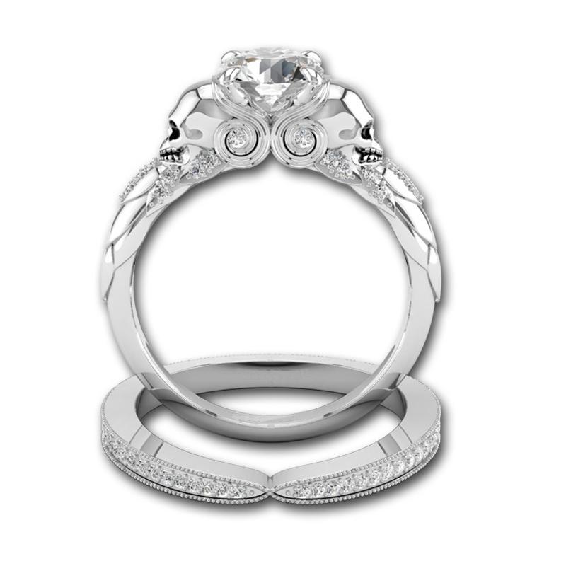 Supernatural Skull Crystal Ring Set - Floral Fawna