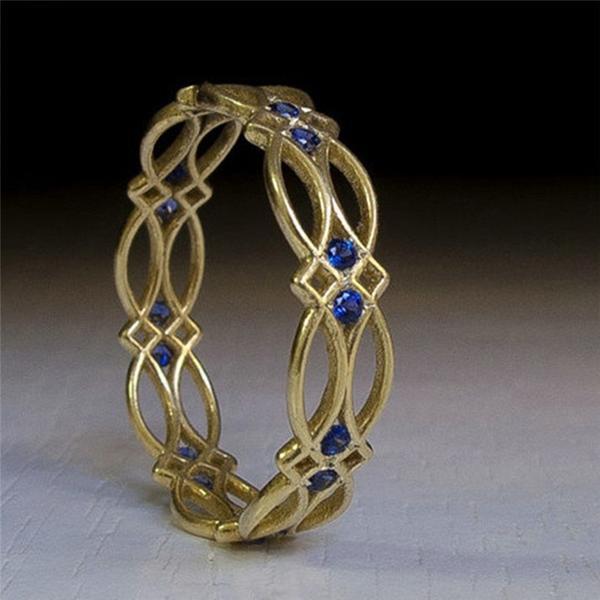 Victorian Blue Stone Ring - Floral Fawna