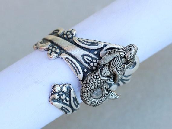 Vintage Style Mermaid Wrap Ring - Floral Fawna
