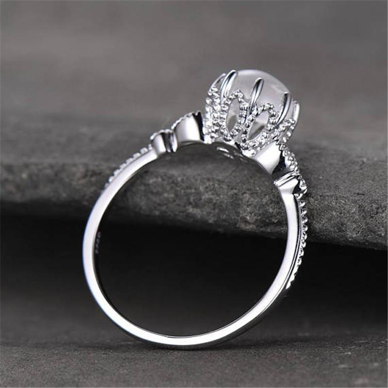 Vintage Style Monarchy Moonstone Ring - Floral Fawna