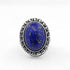 Vintage Style Oval Lapis Lazuli Ring - Floral Fawna