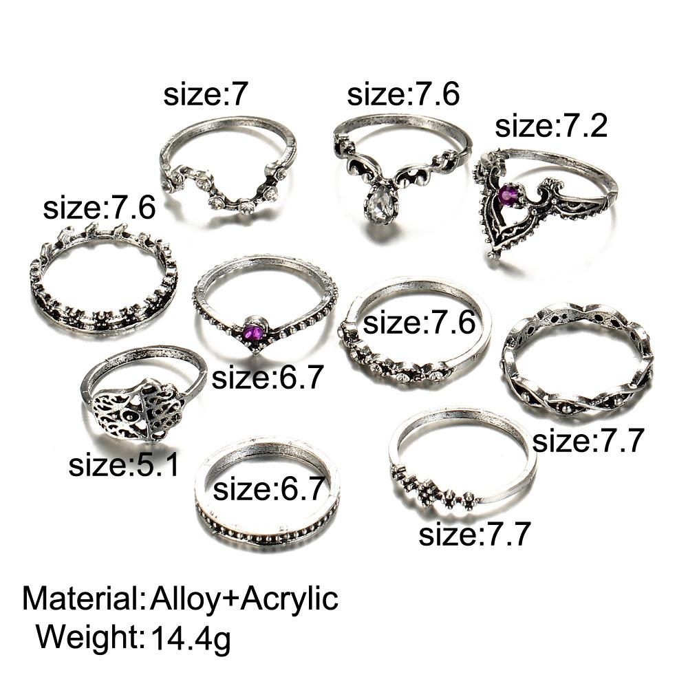 Purple Goddess Ring Set - Floral Fawna