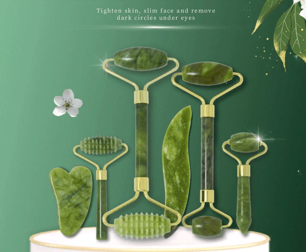 Jade Roller & Gua Sha Scraper - Floral Fawna