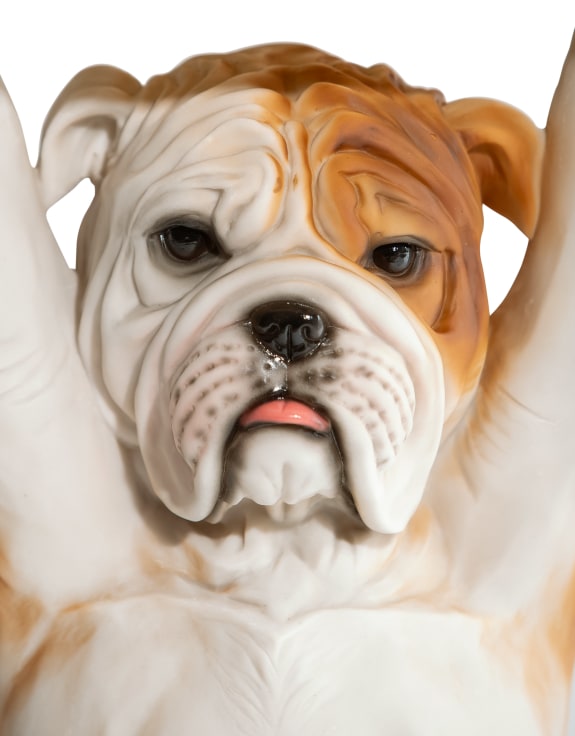 Bulldog &amp; Tree Trunk Side Table