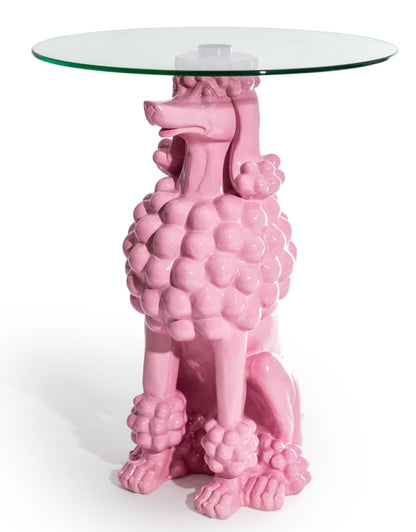 Pink Poodle Glass Coffee Table